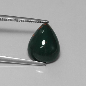 Héliotrope vert naturelle en forme de poire, 6,05 ct, opaque