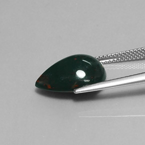 Héliotrope vert naturelle en forme de poire, 6,05 ct, opaque