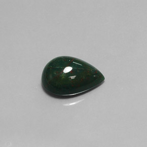 Héliotrope vert naturelle en forme de poire, 5,86 ct, opaque