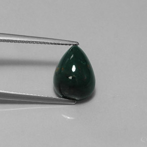 Héliotrope vert naturelle en forme de poire, 4,59 ct, opaque