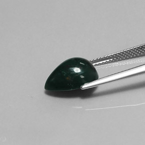 Héliotrope vert naturelle en forme de poire, 4,59 ct, opaque
