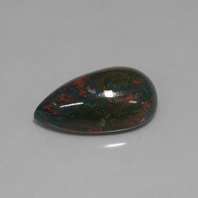 Héliotrope vert naturelle en forme de poire, 5,89 ct, opaque