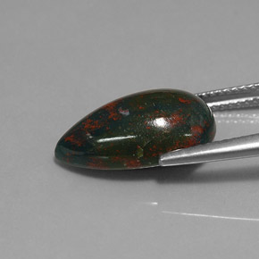 Héliotrope vert naturelle en forme de poire, 5,89 ct, opaque