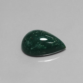 Héliotrope vert naturelle en forme de poire, 9,87 ct, opaque