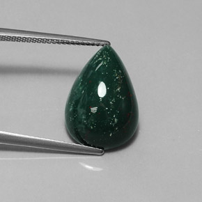 Héliotrope vert naturelle en forme de poire, 9,87 ct, opaque