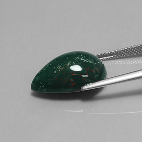 Héliotrope vert naturelle en forme de poire, 9,87 ct, opaque