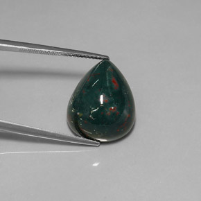 Héliotrope vert naturelle en forme de poire, 15,43 ct, opaque