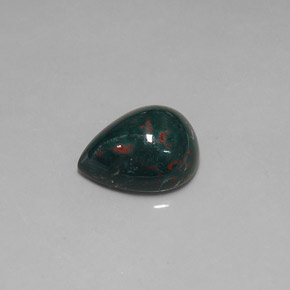 Héliotrope vert naturelle en forme de poire, 15,43 ct, opaque
