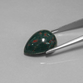 Héliotrope vert naturelle en forme de poire, 15,43 ct, opaque