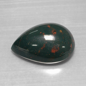Héliotrope vert naturelle en forme de poire, 12,07 ct, opaque