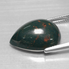 Héliotrope vert naturelle en forme de poire, 12,07 ct, opaque