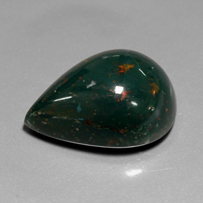 Pierre de sang Vert Tacheté naturelle En forme de poire, 10.26 ct, Opaque