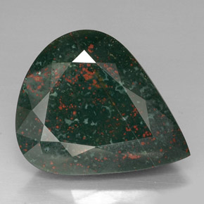 Héliotrope vert naturelle en forme de poire, 39,03 ct, opaque