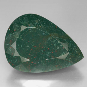 Héliotrope vert naturelle en forme de poire, 63,66 ct, opaque
