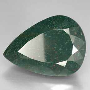 Héliotrope vert naturelle en forme de poire, 63,66 ct, opaque