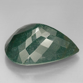 Héliotrope vert naturelle en forme de poire, 63,66 ct, opaque