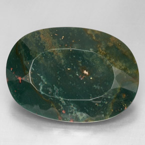 Héliotrope vert naturelle coupe ovale, 67,31 ct, opaque