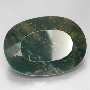 Héliotrope vert naturelle coupe ovale, 67,31 ct, opaque