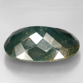 Héliotrope vert naturelle coupe ovale, 67,31 ct, opaque