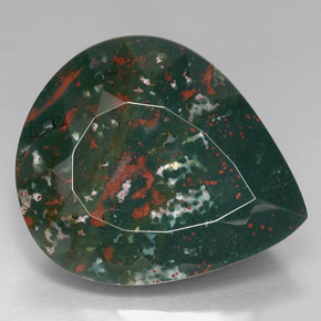 Héliotrope vert naturelle en forme de poire, 74,01 ct, opaque