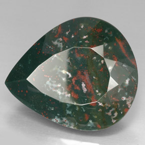 Héliotrope vert naturelle en forme de poire, 74,01 ct, opaque