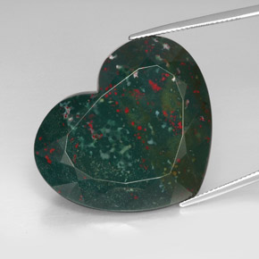Héliotrope vert naturelle forme de coeur, 86,15 ct, opaque