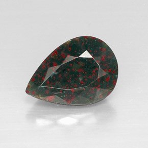 Héliotrope vert naturelle en forme de poire, 4,83 ct, opaque