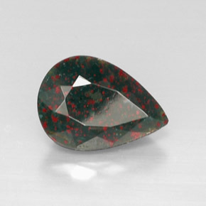 Héliotrope vert naturelle en forme de poire, 4,83 ct, opaque