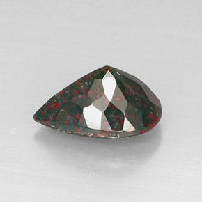 Héliotrope vert naturelle en forme de poire, 4,83 ct, opaque