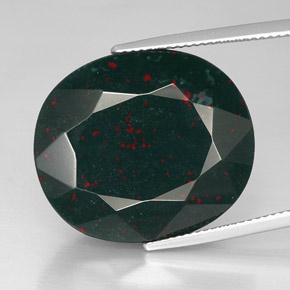 Héliotrope vert naturelle coupe ovale, 30,31 ct, opaque