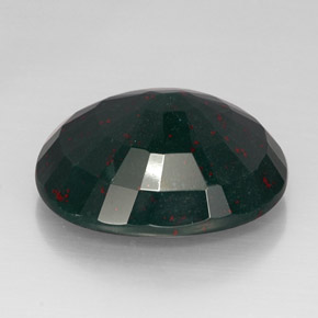 Héliotrope vert naturelle coupe ovale, 30,31 ct, opaque
