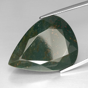 Héliotrope vert naturelle en forme de poire, 39,39 ct, opaque