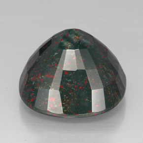 Pierre de sang Vert Tacheté naturelle Coupe coussin, 42.64 ct, Opaque