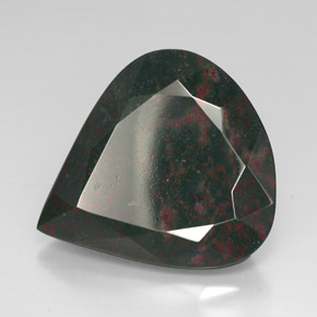 Héliotrope vert naturelle en forme de poire, 48,41 ct, opaque