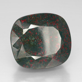 Héliotrope vert naturelle coupe coussin, 54,82 ct, opaque
