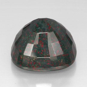 Héliotrope vert naturelle coupe coussin, 54,82 ct, opaque