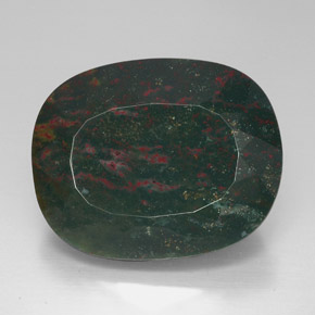 Héliotrope vert naturelle coupe coussin, 70,27 ct, opaque