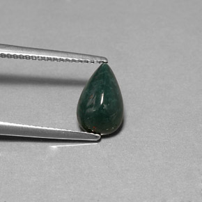 Pierre de sang Vert Tacheté naturelle En forme de poire, 1.56 ct, Opaque