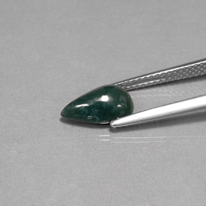 Pierre de sang Vert Tacheté naturelle En forme de poire, 1.56 ct, Opaque