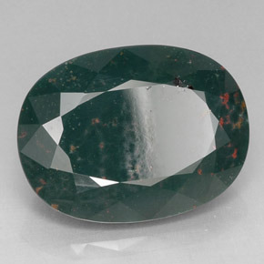 Héliotrope vert naturelle coupe ovale, 26,60 ct, opaque