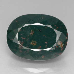 Héliotrope vert naturelle coupe ovale, 25,32 ct, opaque