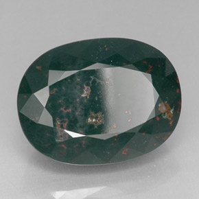 Héliotrope vert naturelle coupe ovale, 25,32 ct, opaque