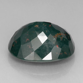 Héliotrope vert naturelle coupe ovale, 25,32 ct, opaque