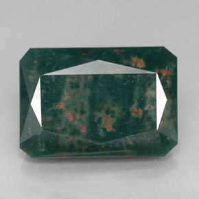 Héliotrope vert naturelle taille émeraude, 21,75 ct, opaque