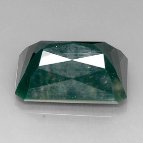 Héliotrope vert naturelle taille émeraude, 21,75 ct, opaque
