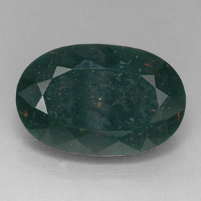 Héliotrope vert naturelle coupe ovale, 14,26 ct, opaque