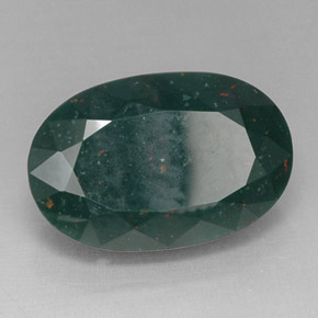 Héliotrope vert naturelle coupe ovale, 14,26 ct, opaque