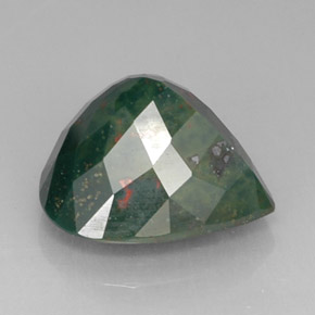 Pierre de sang Vert Tacheté naturelle En forme de poire, 12.52 ct, Opaque