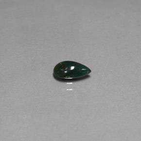 Héliotrope vert naturelle en forme de poire, 0,72 ct, opaque