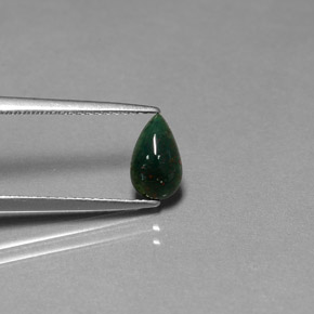 Héliotrope vert naturelle en forme de poire, 0,72 ct, opaque